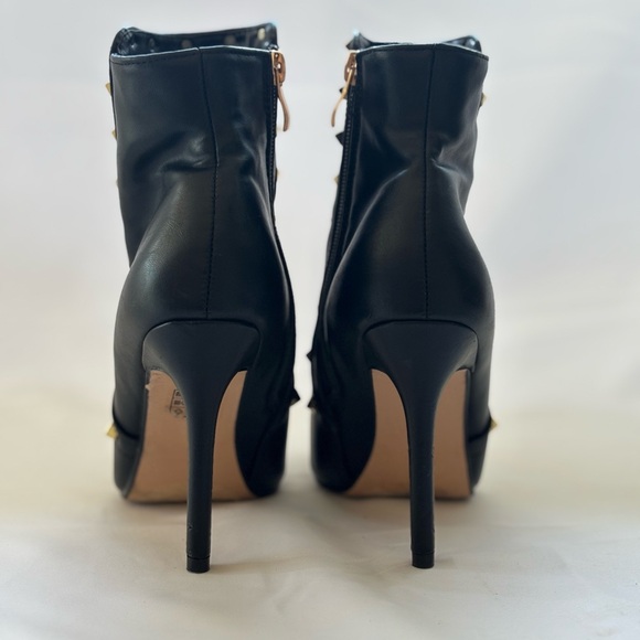 Catherine Malandrino Black Studded Ankle Boots Gold Studs Size 6.5 M - Picture 4 of 16
